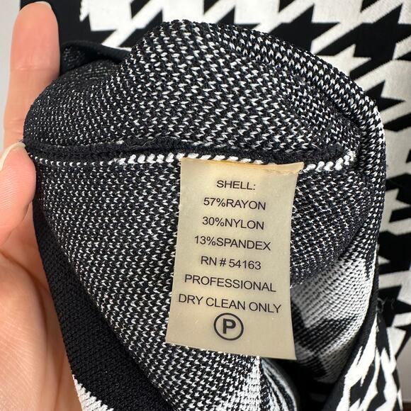 Calvin Klein White & Black Houndstooth Sweater Dress - Picture 7 of 7